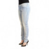 Jeans skinny in denim a vita bassa in cotone lavato azzurro - W30