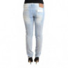 Jeans skinny in denim a vita bassa in cotone lavato azzurro - W30