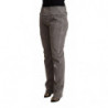 Pantaloni a vita alta dal taglio dritto in cotone grigio - W34
