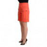 Pantaloncini casual cargo a vita alta in cotone arancione - IT42-M