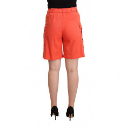 Pantaloncini casual cargo a vita alta in cotone arancione - IT42-M