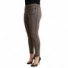 Pantaloni corti leggings elasticizzati vita media cotone grigio - I