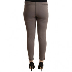 Pantaloni corti leggings elasticizzati vita media cotone grigio - I