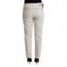 Jeans skinny denim skinny vita media cotone bianco effetto invecchi