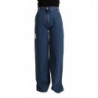 Jeans denim taglio stivale gamba larga vita alta cotone blu - W27