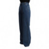 Jeans denim taglio stivale gamba larga vita alta cotone blu - W27