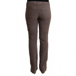 Jeans denim sulla gamba toppe iconiche vita bassa cotone marrone - W31