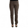 Jeans casual skinny a vita bassa in cotone marrone - W33