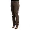 Jeans casual skinny a vita bassa in cotone marrone - W33
