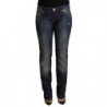 Jeans skinny in denim a vita bassa in cotone lavato blu - W30