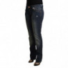 Jeans skinny in denim a vita bassa in cotone lavato blu - W30