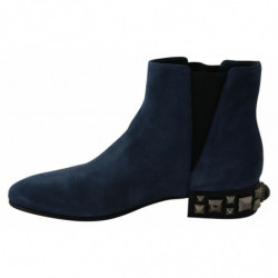 Scarpe stivali borchiati decorati pelle scamosciata blu - EU38.5/US8