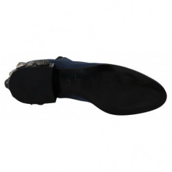 Scarpe stivali borchiati decorati pelle scamosciata blu - EU38.5/US8