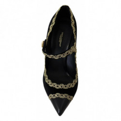 Scarpe dÃ©colletÃ© Mary Jane in velluto decorato nero - EU35/US4.5
