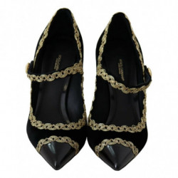 Scarpe dÃ©colletÃ© Mary Jane in velluto decorato nero - EU35/US4.5