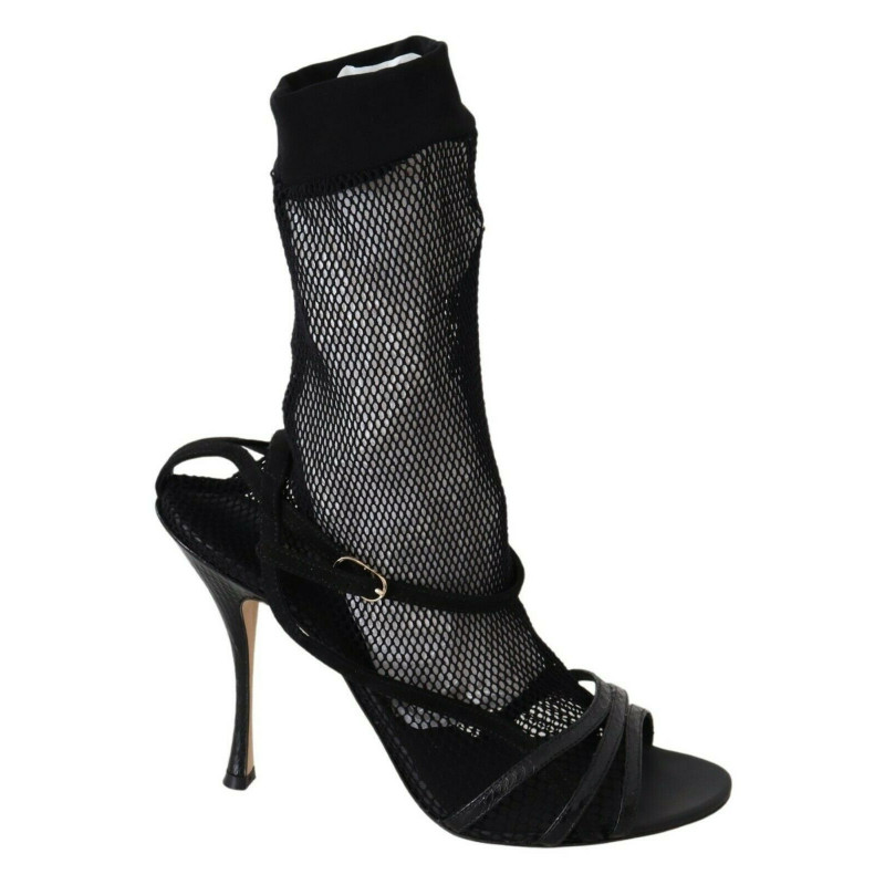 Sandali con stivaletti corti in pelle scamosciata neri - EU39.5/US9