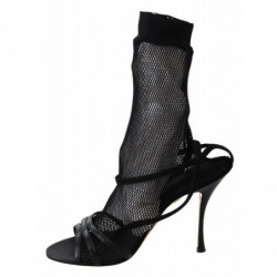Sandali con stivaletti corti in pelle scamosciata neri - EU39.5/US9