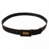 Cintura in pelle nera con fibbia quadrata - 100 CM / 40 INCHES
