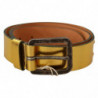 Cintura vita fibbia argento rustico vera pelle dorata - 100 CM / 40