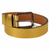 Cintura vita fibbia argento rustico vera pelle dorata - 100 CM / 40