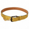 Cintura vita fibbia argento rustico vera pelle dorata - 100 CM / 40