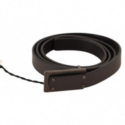 Cintura fibbia logo pelle marrone scuro - 100 CM / 40 INCHES