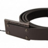 Cintura fibbia logo pelle marrone scuro - 100 CM / 40 INCHES