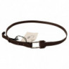 Cintura fibbia metallo argentato marrone WX - 100 CM / 40 INCHES
