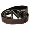 Cintura con fibbia con logo lettera marrone - 85 CM / 34 INCHES