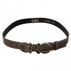 Cintura con fibbia con logo lettera marrone - 85 CM / 34 INCHES