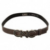 Cintura con fibbia con logo lettera marrone - 85 CM / 34 INCHES