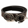 Cintura con fibbia con logo lettera marrone - 85 CM / 34 INCHES