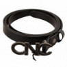Cintura con fibbia con logo lettera in pelle nera - 85 CM / 34 INCHES