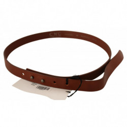 Cintura di fissaggio in argento in pelle marrone - 85 CM / 34 INCHES