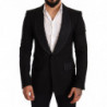 Blazer da cappotto in lana con logo slim fit nero - IT48 - M