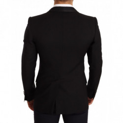 Blazer da cappotto in lana con logo slim fit nero - IT48 - M