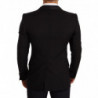 Blazer da cappotto in lana con logo slim fit nero - IT48 - M