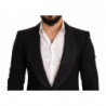 Blazer da cappotto in lana con logo slim fit nero - IT48 - M