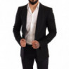 Blazer da cappotto in lana con logo slim fit nero - IT48 - M