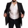 Blazer da cappotto in lana con logo slim fit nero - IT48 - M