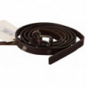 Cintura con fibbia tono argento in pelle marrone - 85 CM / 34 INCHES