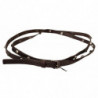 Cintura con fibbia tono argento in pelle marrone - 85 CM / 34 INCHES
