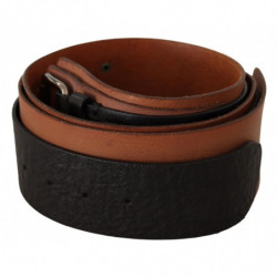 Fibbia in argento in pelle marrone nero - 85 CM / 34 INCHES