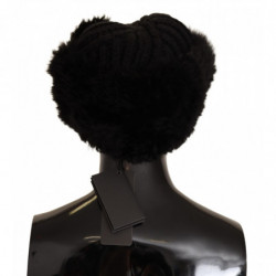 Cappello da donna in pelliccia di cashmere nero - 57 CM-S