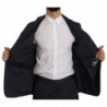 Abito due pezzi in cotone blu a 3 bottoni in tinta unita - IT50 - L