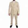 Abito due pezzi in cotone beige a 3 bottoni in tinta unita - IT46 - S