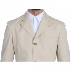 Abito due pezzi in cotone beige a 3 bottoni in tinta unita - IT46 - S