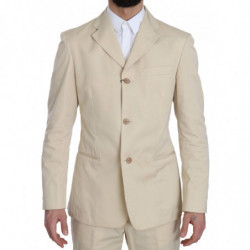 Abito due pezzi in cotone beige a 3 bottoni in tinta unita - IT46 - S
