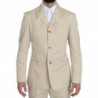 Abito due pezzi in cotone beige a 3 bottoni in tinta unita - IT46 - S