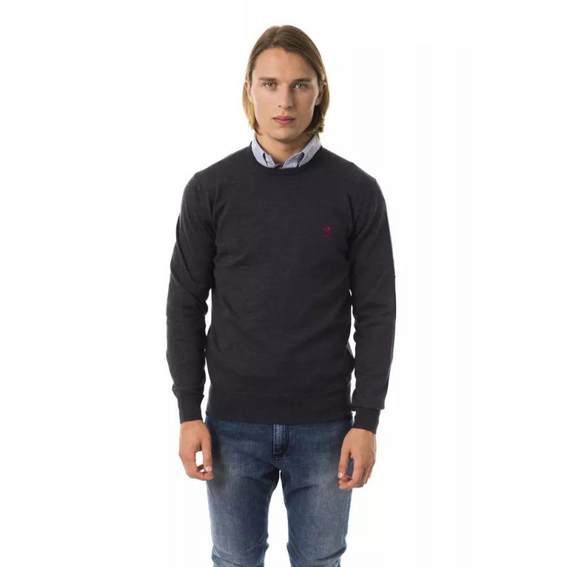 Maglione in lana merino grigia - XL